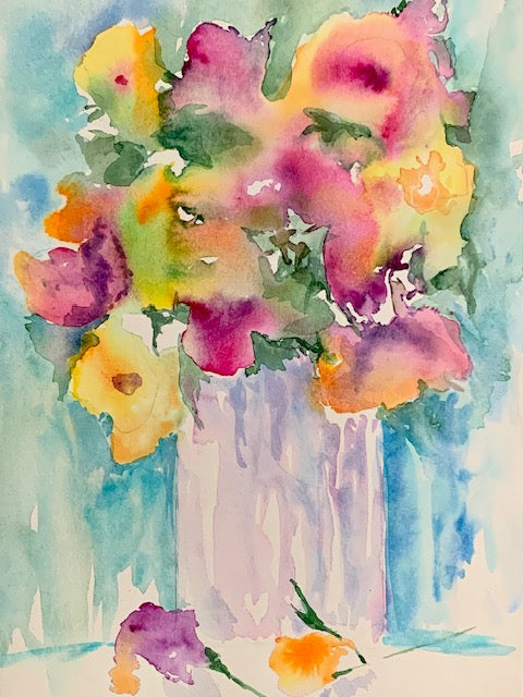 Abstract Vase of Flowers