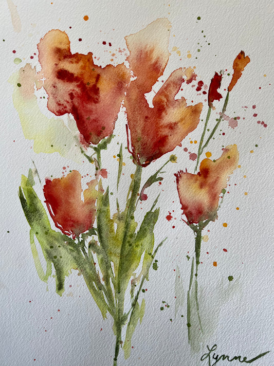 Abstract Watercolor Tulips