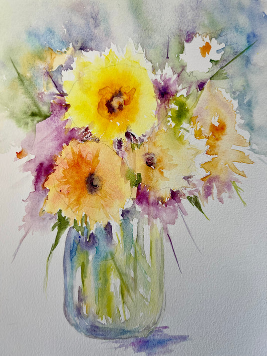 Spring Watercolor Flower